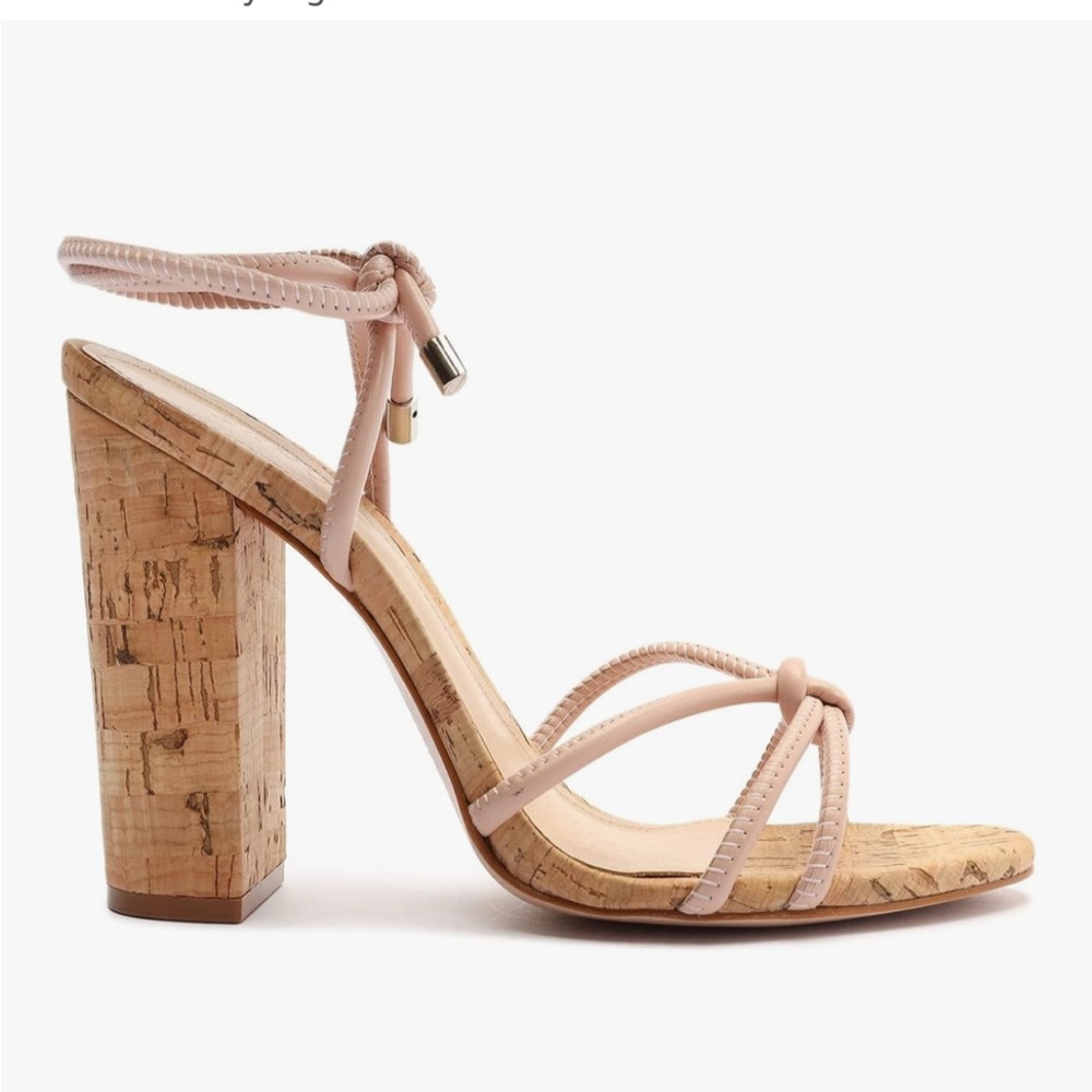 Schutz Suzy High Block Sandal - Rose Sz 7.5